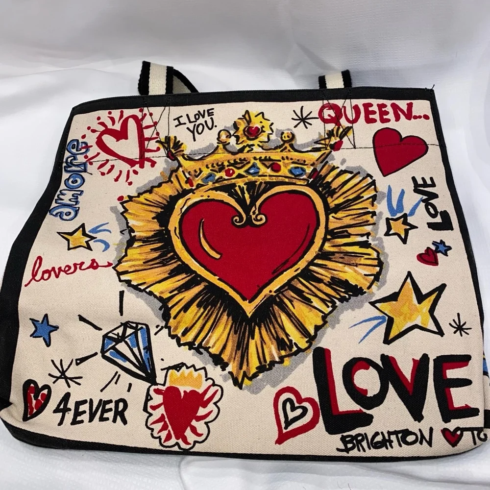 Brighton Queen of Love Forever Tote Bag Multicolor Large Size 14”L x 15”H x 8”W